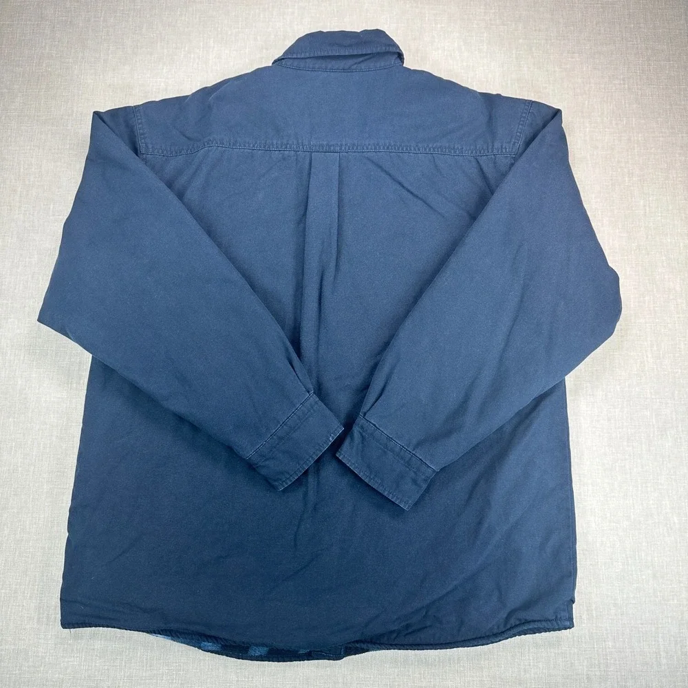 Levis Shirt Jacket Mens XL Navy Blue Cotton Fleece Lined Insulated Workwear EUC